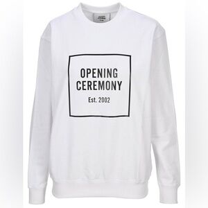NWT Opening Ceremony White Logo Crewneck Sweatshirt Unisex Large